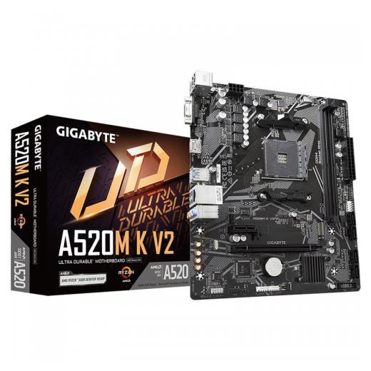 GIGABYTE A520M-K V2, 2xDDR4, 1x M.2, D-SUB, HDMI, AM4 Soket Anakart