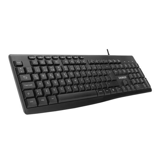 EVEREST KB-619, USB Kablolu, Türkçe Q, Multimedya Klavye (Siyah)
