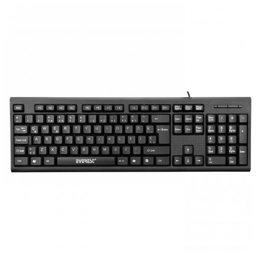 EVEREST KB-871U, USB Kablolu, Türkçe Q,  Standart Klavye (Siyah)