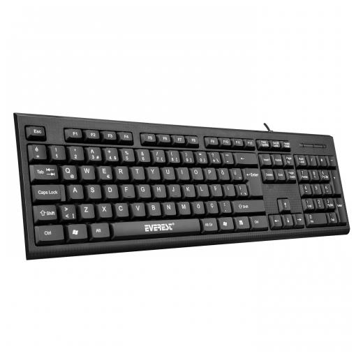 EVEREST KB-871U, USB Kablolu, Türkçe Q,  Standart Klavye (Siyah)