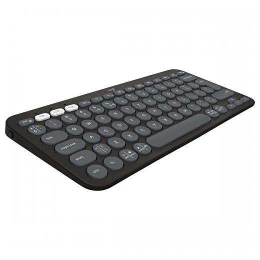 LOGITECH K380S, Pebble Keys 2,  Siyah, 920-011859, Bluetooth, Türkçe, Q, Multimedya, Mini Klavye