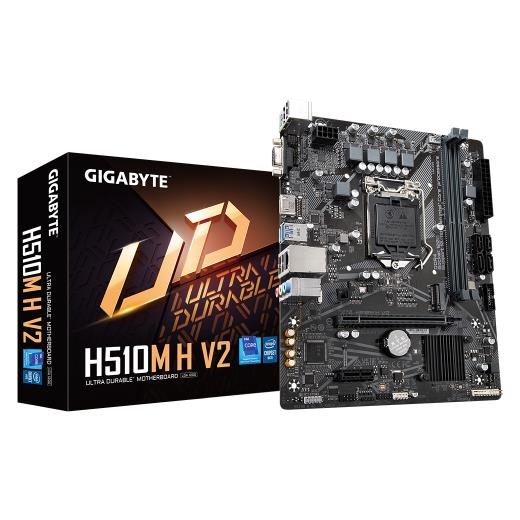 GIGABYTE H510M H V2, rev.1.0, 3200Mhz, 2xDDR4, M.2, D-SUB, HDMI, 10-11.Nesil, LGA1200 Soket, Anakart