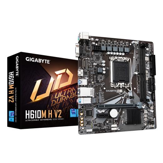 GIGABYTE H610M H V2, rev.1.0, 5600MHz, 2xDDR5,  M.2, D-SUB, HDMI, 12-13.14.Nesil, LGA1700 Soket, Anakart