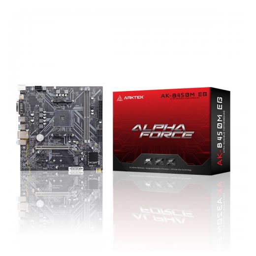 ARKTEK ALPHA FORCE, AK-B450M EG, 2xDDR4, M.2, D-SUB, DVI, HDMI, AM4 Soket Anakart