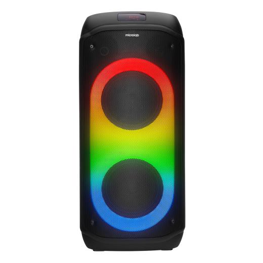 MICROLAB M61, 80W, Taşınabilir, BT/USB/AUX/TF/TWS, RGB Işıklı, 2400mAh Batarya, 2adet VHF Mikrofon, Karaoke/Parti, Bluetooth Speaker,