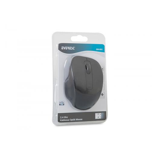 EVEREST SM-803, Siyah, USB Nano 2,4G Kablosuz, 1600dpi, Optik, 4 Tuşlu, Mouse
