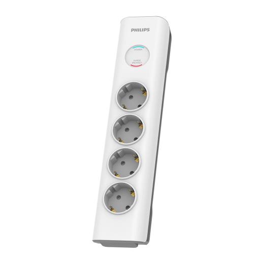 PHILIPS SPN7040WA/62, 4 Soket, Akım Korumalı Priz, 600 Joules, 2Mt Örgülü Kablo, (Beyaz)