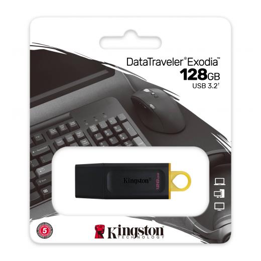 KINGSTON DTX/128GB USB 3.2 Data Traveler Exodia  Gen 1 Flash Disk (Siyah - Sarı)