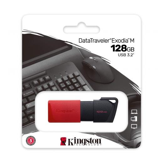 KINGSTON DTXM/128GB USB 3.2 Data Traveler Exodia M Flash Disk (Siyah-Kırmızı)