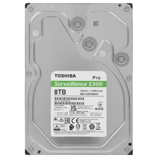 TOSHIBA S300 PRO, MD10ADA800V, 3.5", 8TB, 512Mb 7200 Rpm, 7/24 Güvenlik HDD