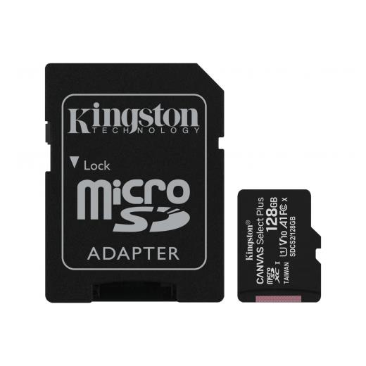 KINGSTON SDCS2/128GB, CANVAS, CL10, 100Mb/s, MicroSD Kart Bellek (SD Adaptörlü)