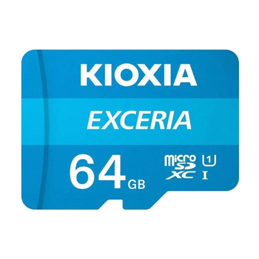 KIOXIA 64GB Exceria, LMEX1L064GG2, UHS-1, CL10, 100Mb/s, MicroSD Kart Bellek (SD Adaptörlü)