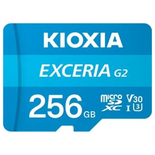 KIOXIA 256GB ExceriaG2, LMEX2L256GG2, U1 V30 4K,  CL10, 100Mb/s, MicroSD Kart Bellek (SD Adaptörlü)
