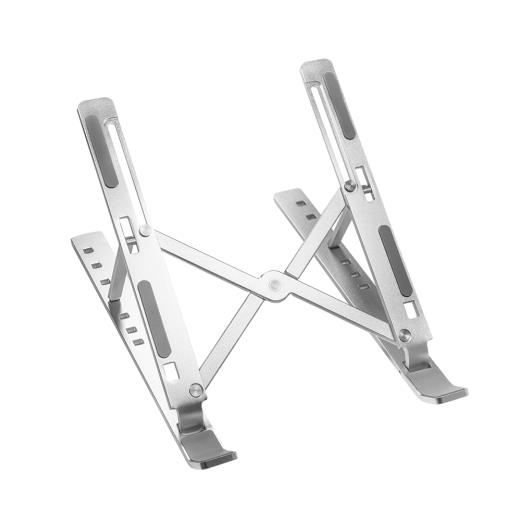 FRISBY FNC-5150ST, 10"-15.6" Taşınabilir,  Katlanır, Notebook Standı, 7 Kademeli Ayarlanabilir Yükseklik, Alüminyum (Gümüş)