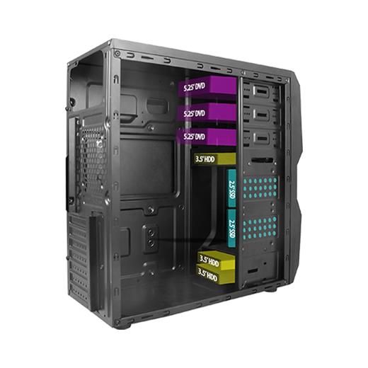 Vento Ta-K61 Mid Tower, 750W 80+ Siyah, Atx Kurumsal Kasa