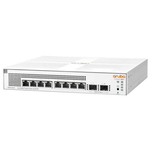 HP Aruba Instant On, JL681A, 1930-8G, 8Port, GigaBit, PoE 124W, 2 Port Gigabit SFP, Yönetilebilir, Rack Mount Switch