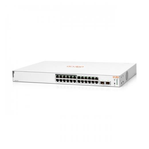 HP Aruba Instant On, JL813A, 1830-24G, 24Port, GigaBit, 12 Port PoE 195W, 2 Port Gigabit SFP, Yönetilebilir, Rack Mount Switch