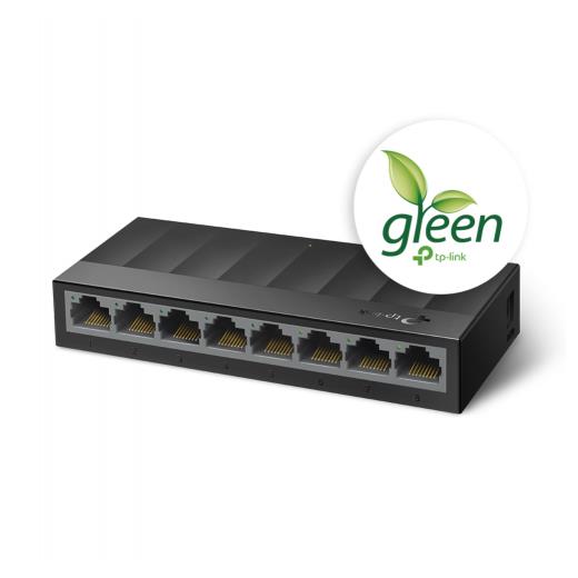TP-LINK LS1008G, Green Tech, 8 Port GigaBit, Yönetilemez, Masaüstü Switch