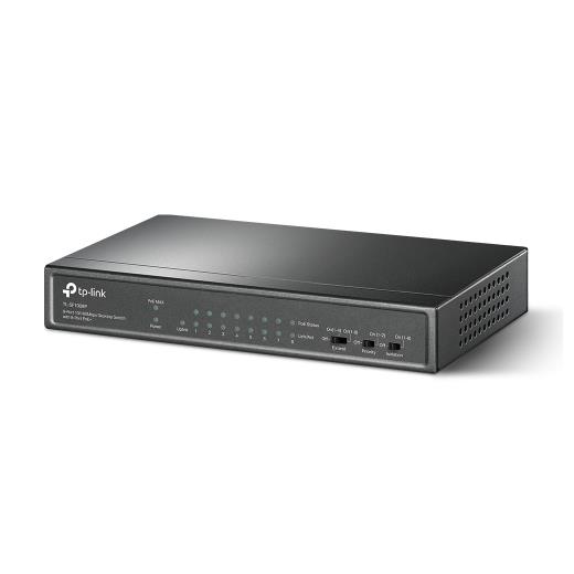 TP-LINK TL-SF1009P, 8 Port, MegaBit, PoE 65W, 1 Port Uplink, Yönetilemez, Metal Kasa, Masaüstü Switch