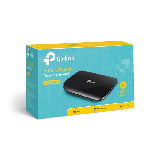 TP-LINK TL-SG1005D, 5 Port, GigaBit, Yönetilemez, Masaüstü Switch