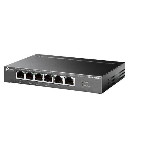 TP-LINK TL-SG1006PP, 6 Port, GigaBit, 4 Port PoE 64W, Yönetilemez, Metal Kasa, Masaüstü Switch