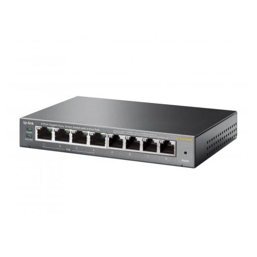 TP-LINK TL-SG108PE, 8 Port, GigaBit, 4 Port PoE 64W, Easy Smart, Yönetilebilir, Metal Kasa, Masaüstü Switch