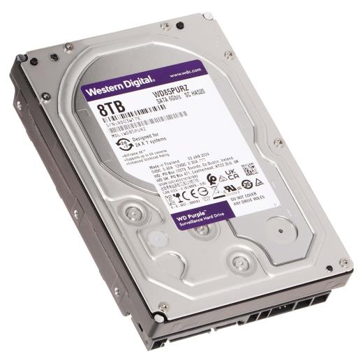 WD PURPLE, WD85PURZ, 3.5", 8TB, 256Mb, 5640 Rpm, 7/24 Güvenlik, HDD (Türkiye Distribütörü Garantili)