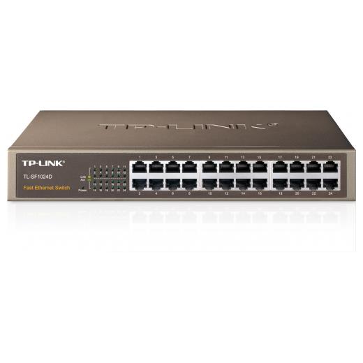 TP-LINK TL-SF1024D, 24Port, MegaBit, Metal Kasa, Yönetilemez, Rackmount Switch