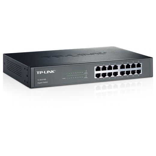 TP-LINK TL-SG1016D, 16 Port, GigaBit, Yönetilemez, Metal Kasa, Rackmount Switch