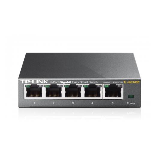 TP-LINK TL-SG105E, 5 Port, GigaBit, Easy Smart, Yönetilebilir, Masaüstü Switch