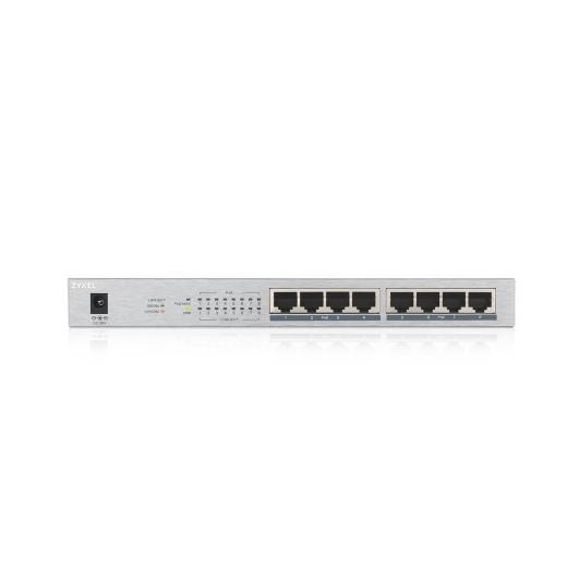 ZyXEL GS1008HP, 8 Port, GigaBit, PoE 60W, Yönetilemez, Masaüstü Switch