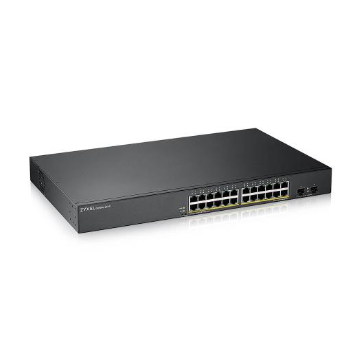 ZyXEL GS1900-24HP V2, 24 Port, GigaBit, PoE 170W, 2 Port GigaBit SFP, Yönetilebilir, Rackmount Switch