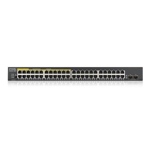 ZyXEL GS1900-48HP V2, 48 Port, Gigabit, 24 Port PoE 170W, 2 Port GigaBit SFP, Yönetilebilir, Rackmount Switch