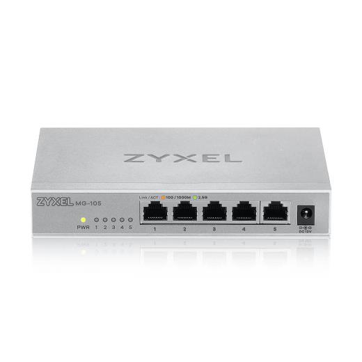 ZyXEL MG-105, 5 Port, GigaBit, Metal Kasa, Yönetilemez, Masaüstü Switch