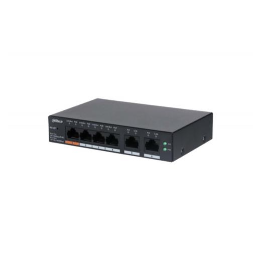 DAHUA CS4006-4ET-60, 4 Port, Megabit, PoE 60W, 2 Port Uplink, Cloud Yönetilebilir, Switch
