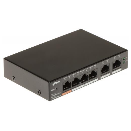 DAHUA CS4006-4ET-60, 4 Port, Megabit, PoE 60W, 2 Port Uplink, Cloud Yönetilebilir, Switch