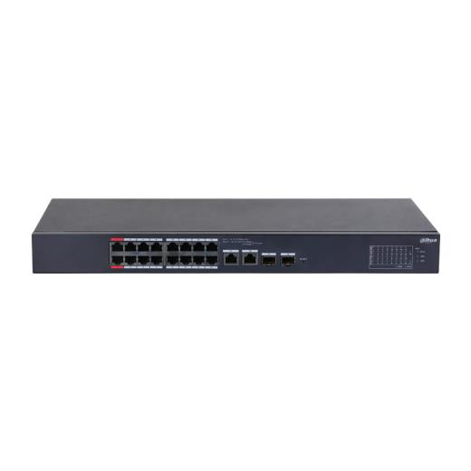 DAHUA CS4218-16ET-190, 16Port, Megabit, PoE 190W, 2 Port SFP Gigabit Combo, Cloud Yönetilebilir, Switch