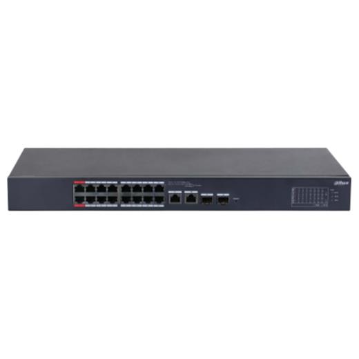 DAHUA CS4218-16ET-240, 16Port, Megabit, PoE 240W, 2 Port SFP Gigabit Combo, Cloud Yönetilebilir, Switch