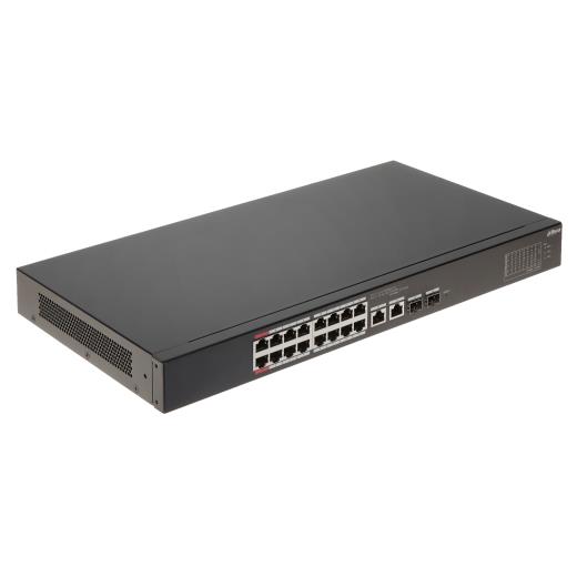 DAHUA CS4218-16ET-240, 16Port, Megabit, PoE 240W, 2 Port SFP Gigabit Combo, Cloud Yönetilebilir, Switch