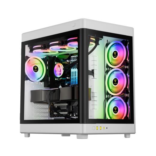 Gamdıas Neso P1, 850W, 80+Bronze, Tempered Glass, Type-C, Atx, White Edition, Akvaryum Tipi, Gamıng Kasa