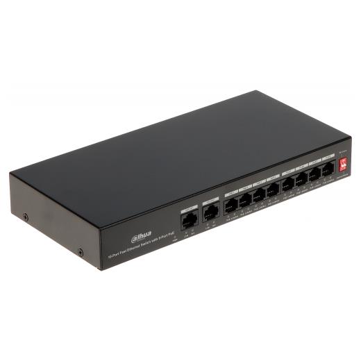 DAHUA PFS3010-8ET-65, 8 Port, MegaBit, PoE 65W, 2 Port Uplink, Yönetilemez, Masaüstü Switch