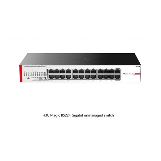 H3C Magic BS224, 24 Port, GigaBit, 2 Port GigaBit Uplink, Metal Kasa, Yönetilemez, Rack Mount Switch