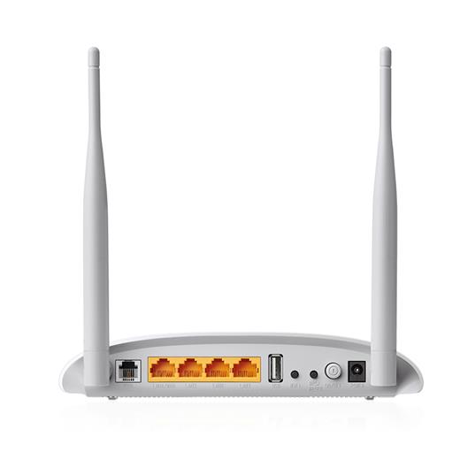 TP-LINK TD-W9970, V4.0 4 Port, 2.4Ghz  Wifi, 300Mbps, 2xAnten, VDSL2, ADSL2+ MODEM
