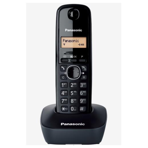 PANASONIC KX-TG1611, Dect Telefon, Siyah, 17 Saat Konuşma, 150 Saat Bekleme, 50 Kişilik Rehber