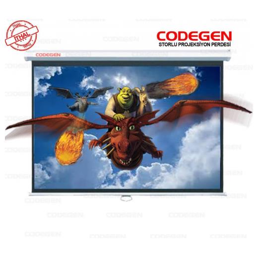 Codegen AX-20 STORLU PROJEKSİYON PERDESİ 200x200 (Arkası Siyah Fonlu - Duvar/Tavan Asılabilir)