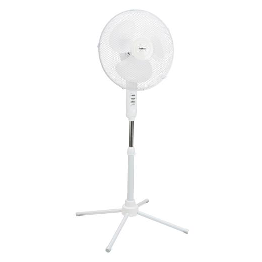 EVEREST FAN10, BEYAZ, EcoWind, 3 Kademeli Hız, 40cm 3 Kanat Pervane ve Çerçeve, 45W, Otomatik Salınım, Yükseklik Ayarlı Vantilatör