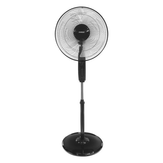 EVEREST FAN11, SİYAH, CoolAir, 3 Kademeli Hız, 40cm 5 Kanat Pervane ve Çerçeve, 45W, Otomatik Salınım, Yükseklik Ayarlı Vantilatör