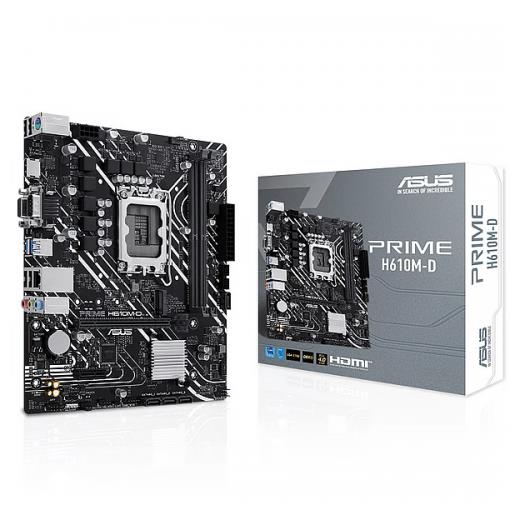 ASUS PRIME H610M-D, 2xDDR5, M.2, D-SUB, HDMI, RS232 Port, 12-13.14.Nesil, LGA1700 Soket, Anakart