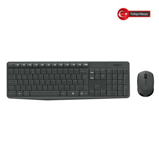 LOGITECH MK235, 920-007925, Kablosuz, Türkçe Q, Klavye Mouse Set