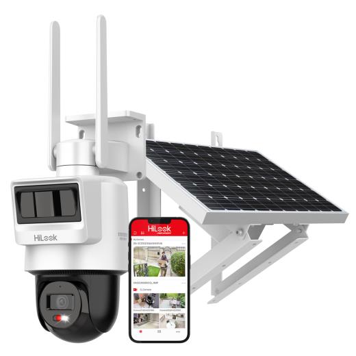 HILOOK PTZ-N2C400I-K/4G/C05S10, 4Mpix,   4mm, 30Mt Gece Görüşü, Dahili Mikrofon, PIR+RADAR,  4G, Solar  PT IP Kamera